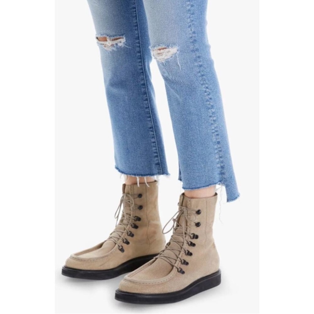MOTHER The Insider Crop Step Fray Jeans in Thrilling Shots Size 27 - Picture 4 of 16